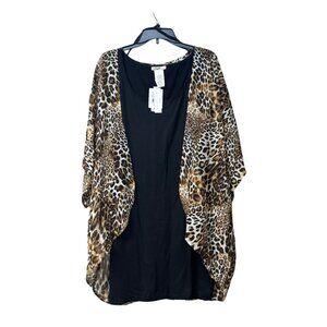 Love Squared Trendy Plus Size Shift Dress/ Chiffon Cover up combo Size 1X